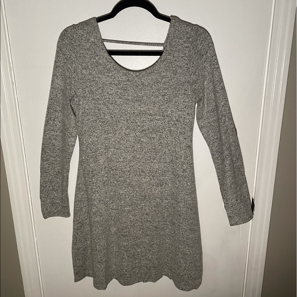 Bo Bel - Grey Long Sleeve Dress w/Cuffs at Elbows